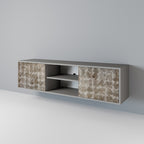 SLIGHTLY BLURRED Mueble de TV de 2 Puertas en Acabado Gris