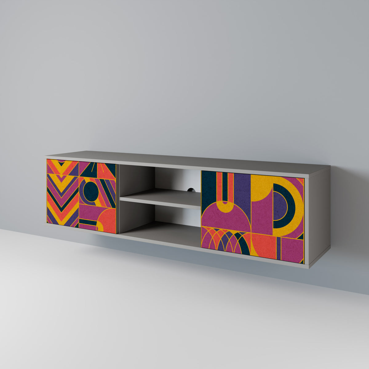 ELECTRIC PATTERNS Mueble de TV de 2 Puertas