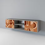 PRISM MOSAIC 2-Door TV Stand in Grey Finish