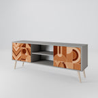 PRISM MOSAIC 2-Door TV Stand in Grey Finish