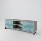 SKY WASH 2-Door TV Stand in Grey Finish