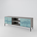 SKY WASH 2-Door TV Stand in Grey Finish