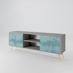 SKY WASH 2-Door TV Stand in Grey Finish