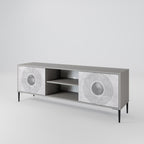 SOLID CIRCLES 2-Door TV Stand in Grey Finish