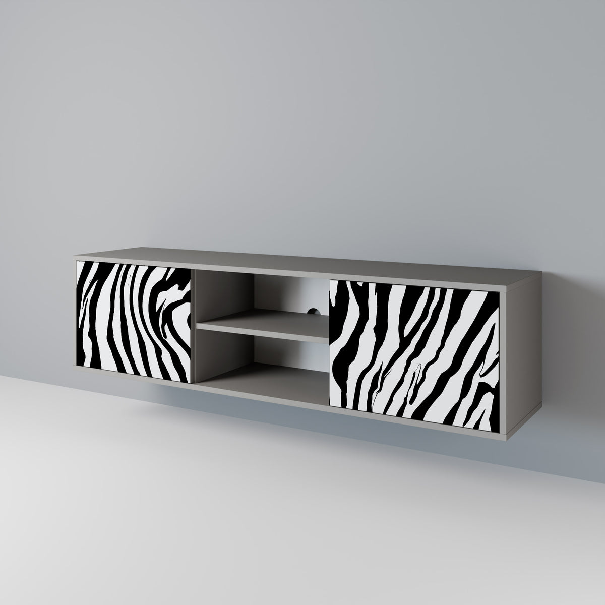 SPLENDID ZEBRA Mueble de TV de 2 Puertas