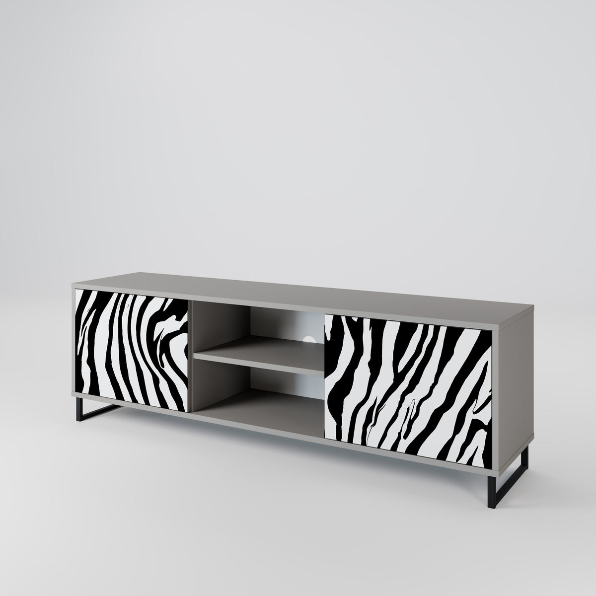 SPLENDID ZEBRA Mueble de TV de 2 Puertas
