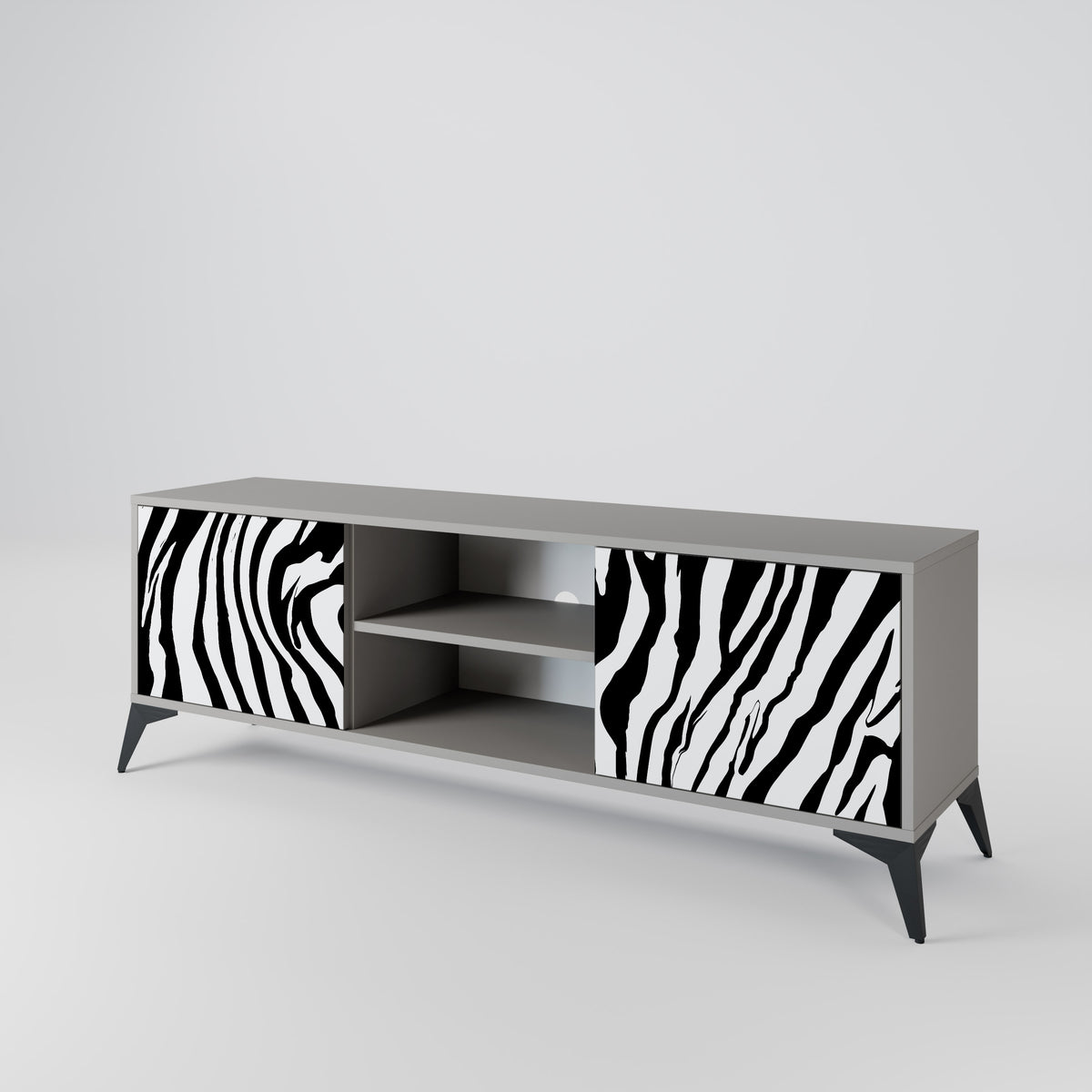 SPLENDID ZEBRA Mueble de TV de 2 Puertas
