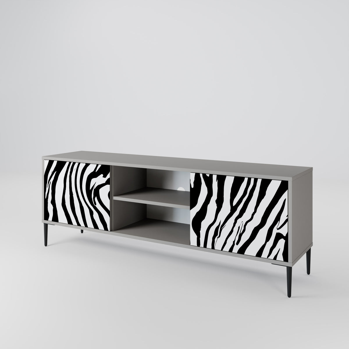 SPLENDID ZEBRA Mueble de TV de 2 Puertas
