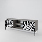 SPLENDID ZEBRA 2-Door TV Stand in Grey Finish