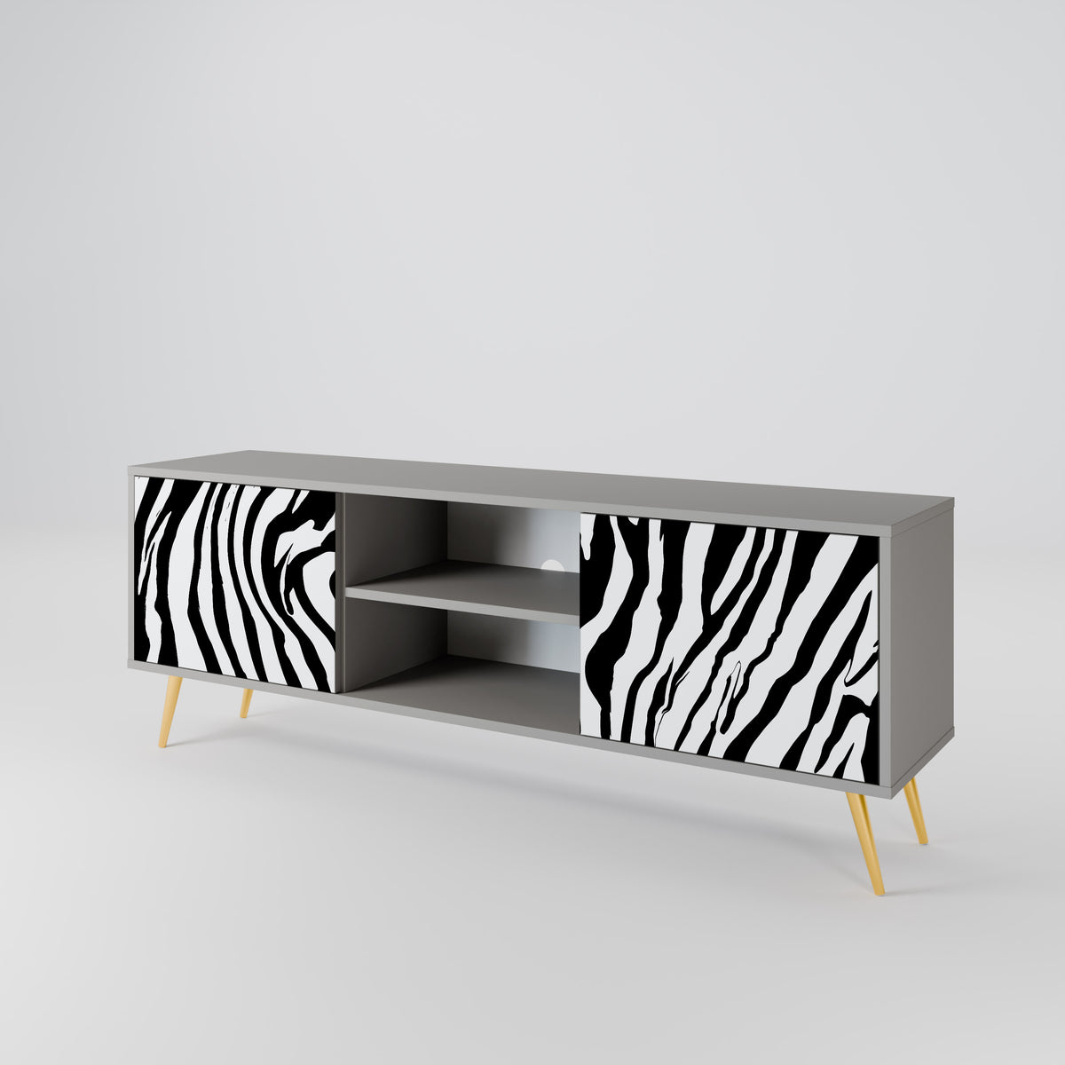 SPLENDID ZEBRA Mueble de TV de 2 Puertas