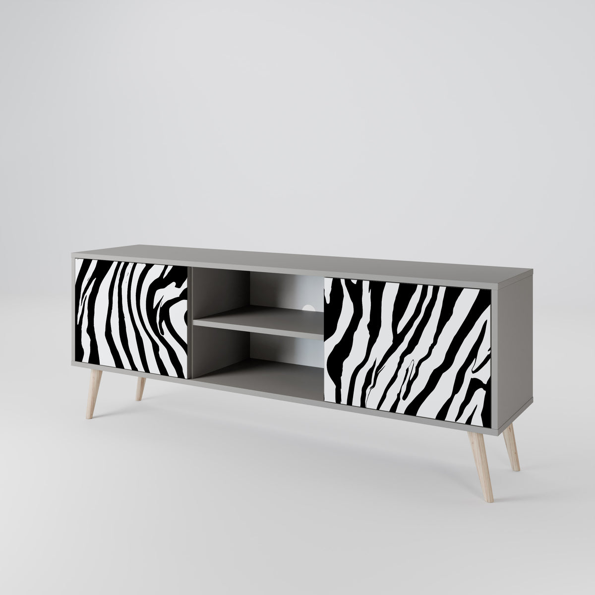 SPLENDID ZEBRA Mueble de TV de 2 Puertas