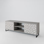 PASSING SECONDS 2-Door TV Stand in Grey Finish