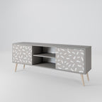 PASSING SECONDS 2-Door TV Stand in Grey Finish