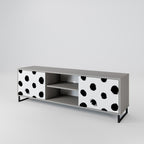 SLIPPING MINUTES 2-Door TV Stand in Grey Finish