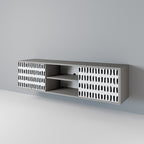 NIGHTY MELODIES 2-Door TV Stand in Grey Finish