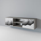 MONOCHROME MIRAGE 2-Door TV Stand in Grey Finish