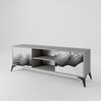 MONOCHROME MIRAGE 2-Door TV Stand in Grey Finish