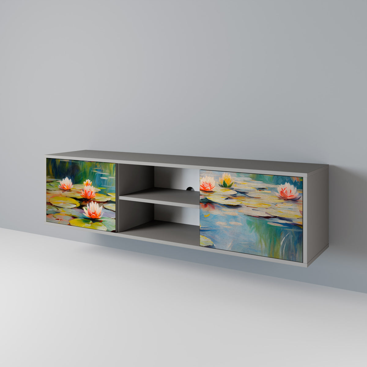 BLOOMING WATERS Mueble de TV de 2 Puertas
