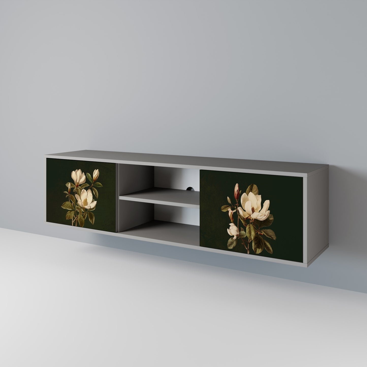 FLORAL NOIR Mueble de TV de 2 Puertas