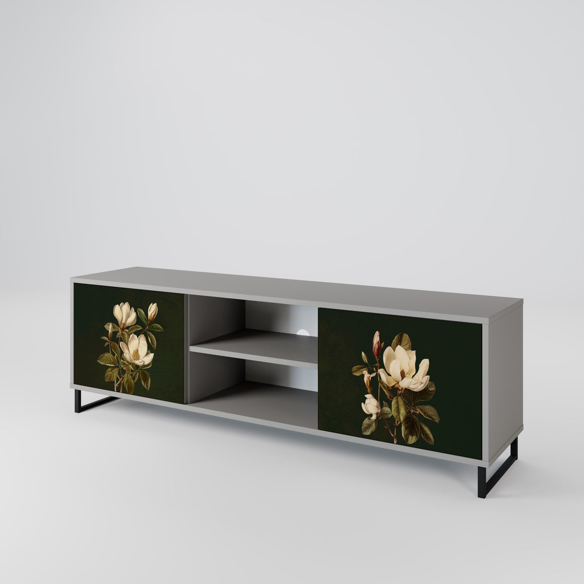 FLORAL NOIR Mueble de TV de 2 Puertas