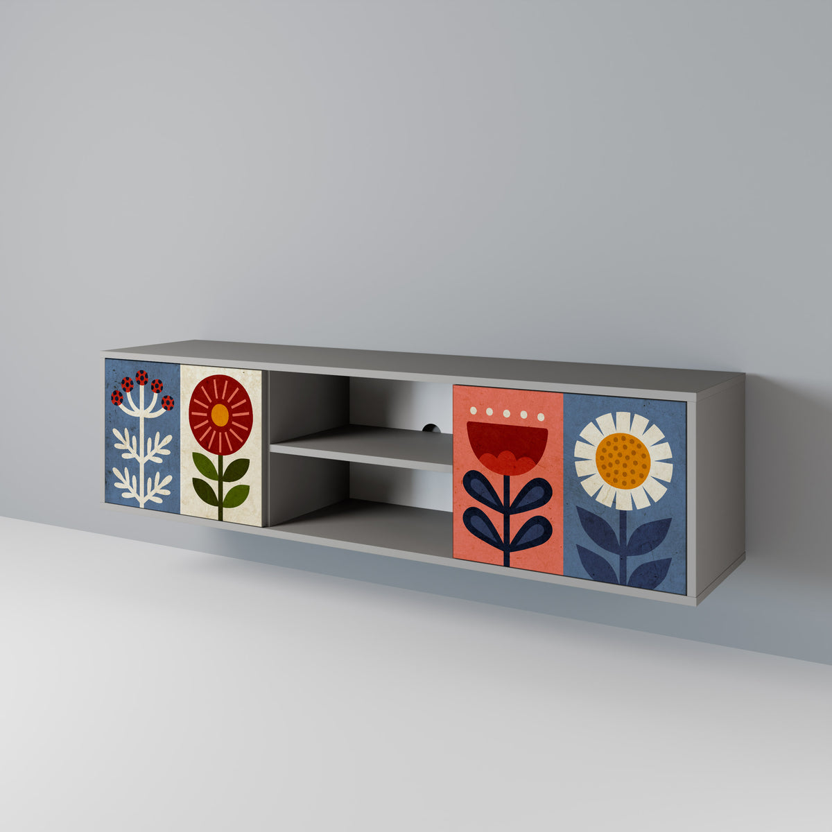 SCANDIC FLOWERET Mueble de TV de 2 Puertas