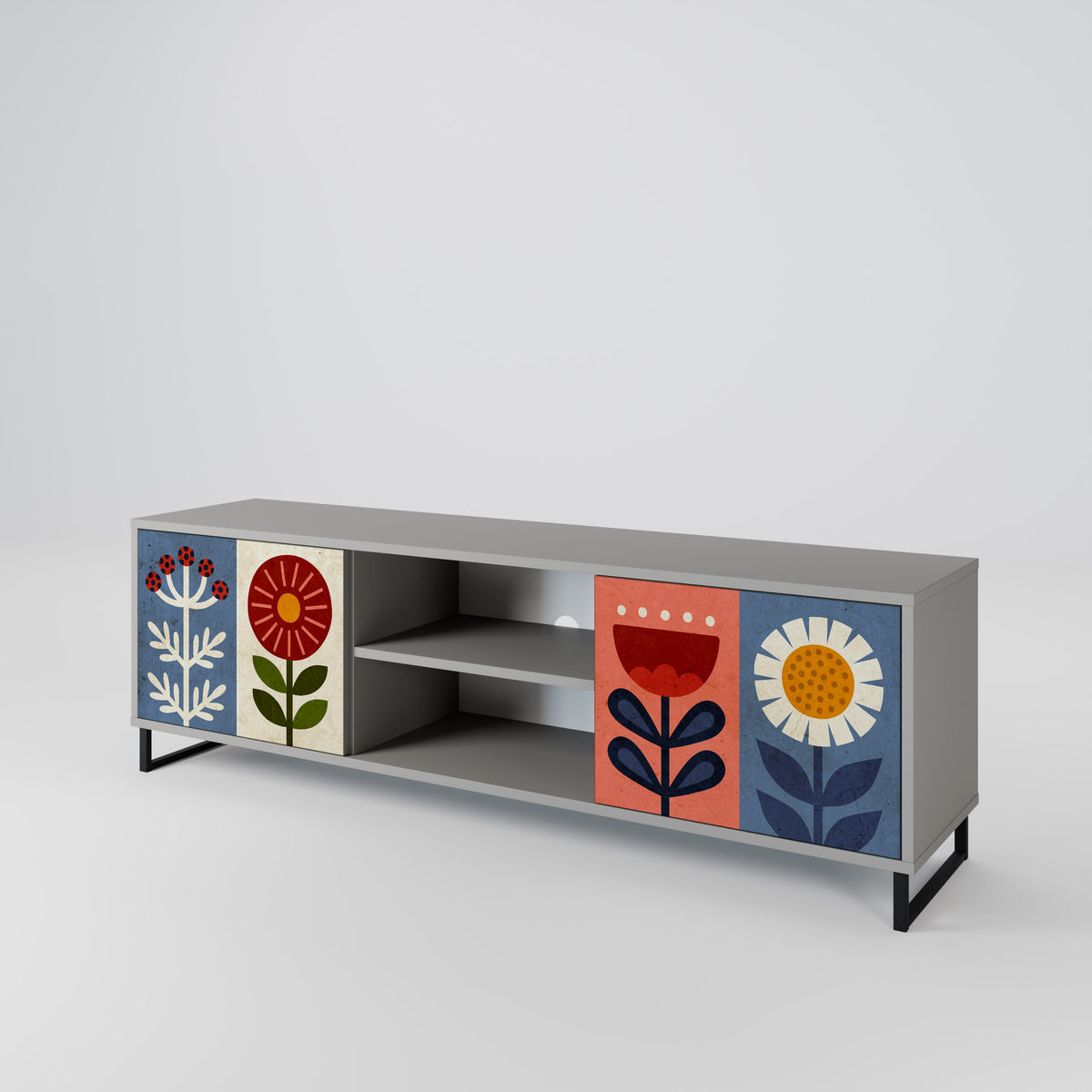 SCANDIC FLOWERET Mueble de TV de 2 Puertas