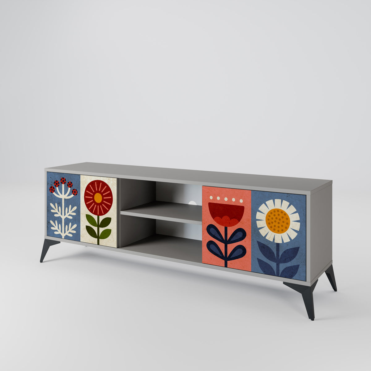SCANDIC FLOWERET Mueble de TV de 2 Puertas