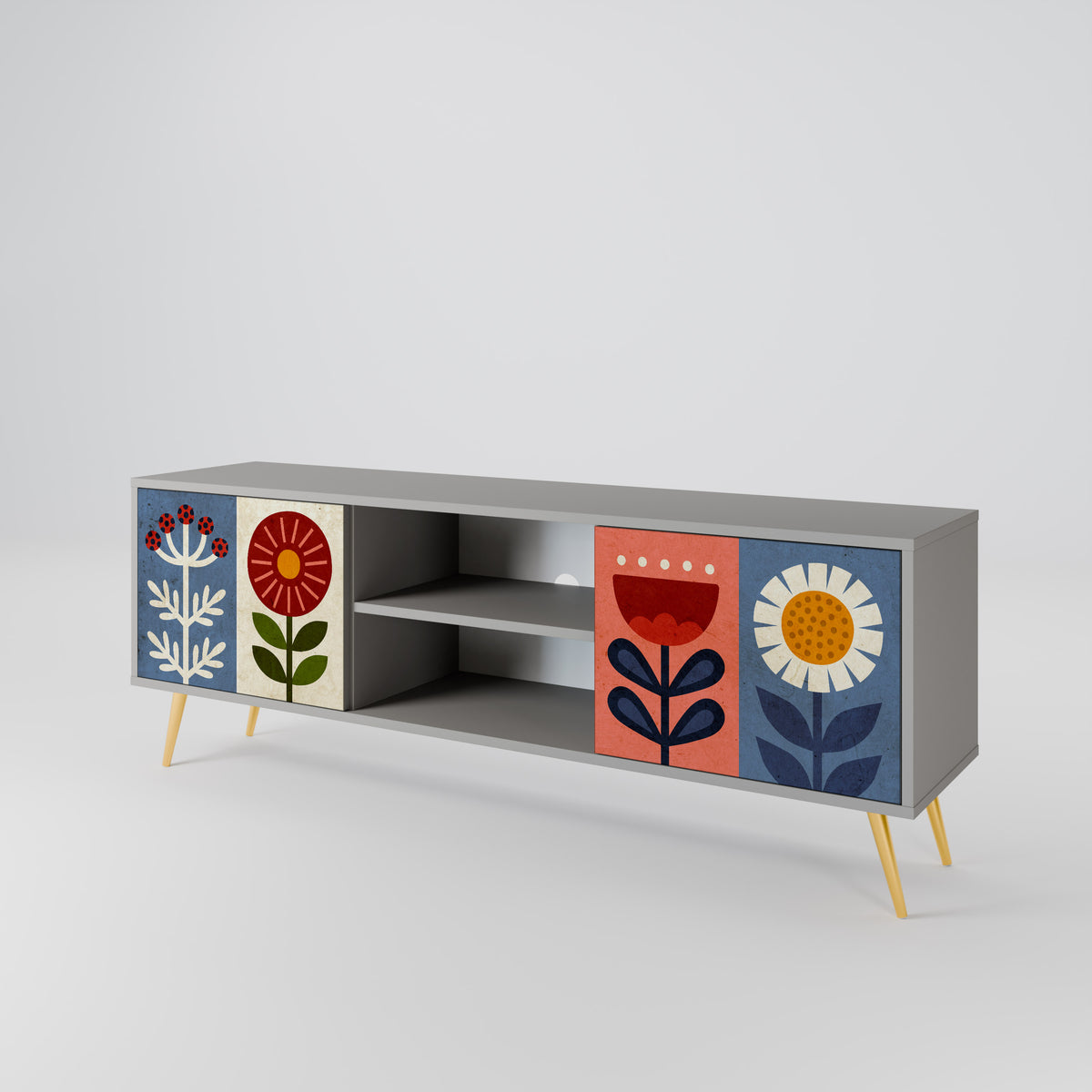 SCANDIC FLOWERET Mueble de TV de 2 Puertas