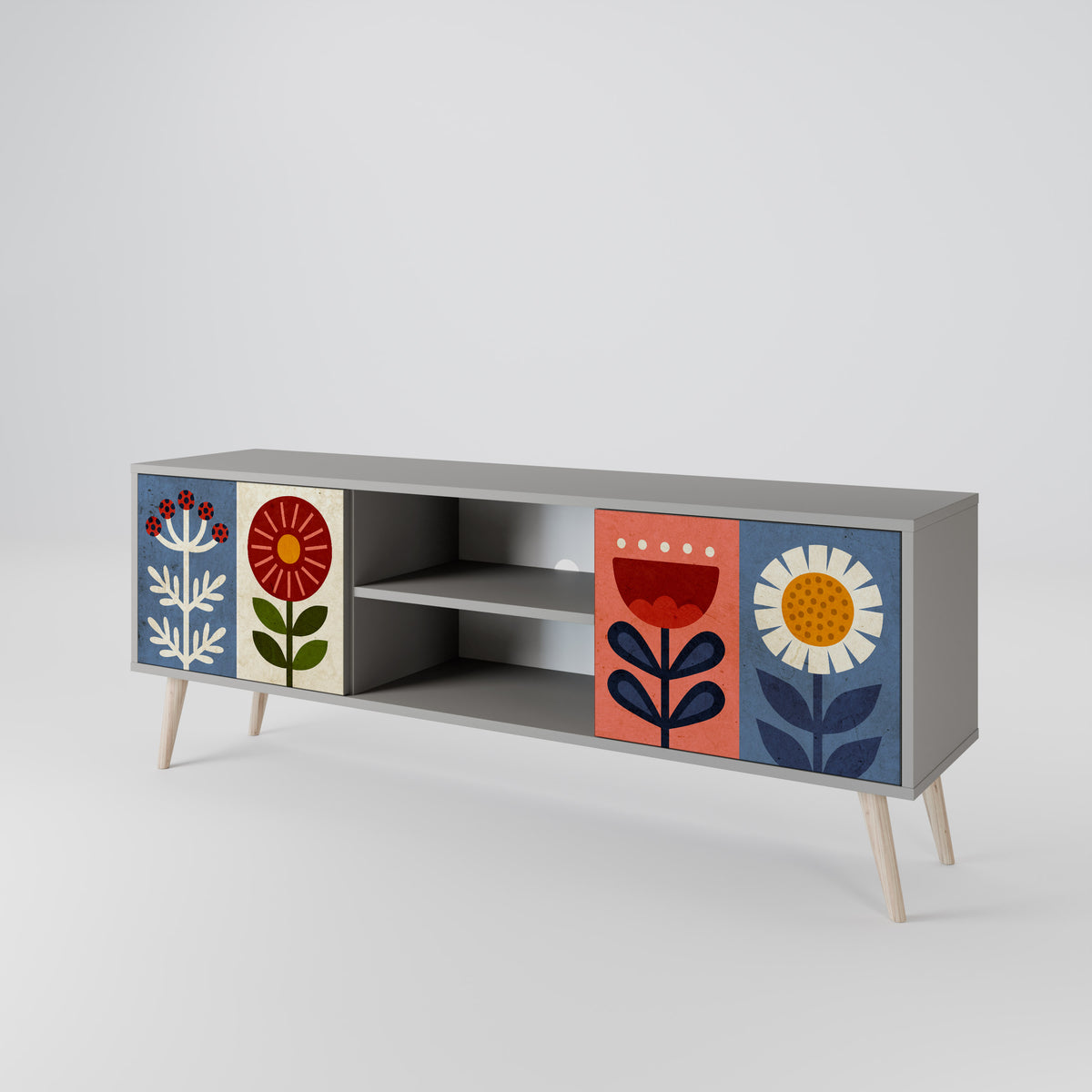 SCANDIC FLOWERET Mueble de TV de 2 Puertas