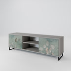 NIGHT LADY 2-Door TV Stand in Grey Finish
