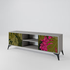 TROPICAL BEAUTY 2-Door TV Stand in Grey Finish