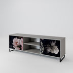 PURE BLOSSOM 2-Door TV Stand in Grey Finish