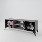 PURE BLOSSOM 2-Door TV Stand in Grey Finish