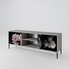 PURE BLOSSOM 2-Door TV Stand in Grey Finish