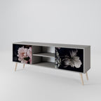 PURE BLOSSOM 2-Door TV Stand in Grey Finish