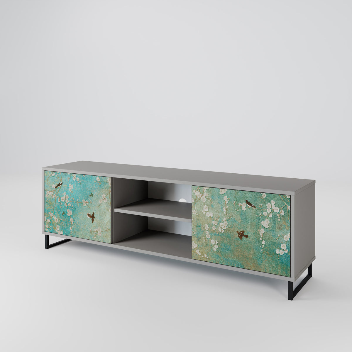 BLOOMING CHARM Mueble de TV de 2 Puertas