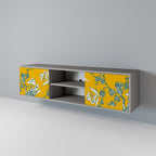 YELLOW CHINOISERIE Mueble de TV de 2 Puertas en Acabado Gris