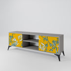 YELLOW CHINOISERIE Mueble de TV de 2 Puertas en Acabado Gris