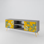 YELLOW CHINOISERIE Mueble de TV de 2 Puertas en Acabado Gris