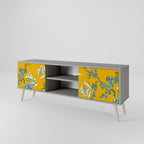 YELLOW CHINOISERIE Mueble de TV de 2 Puertas en Acabado Gris