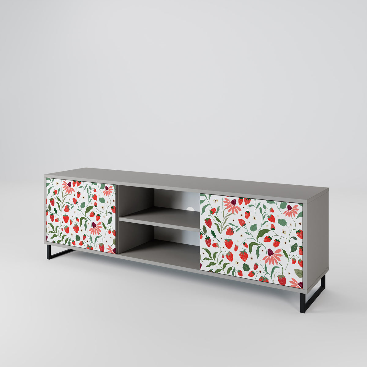 FLOWERS AND STRAWBERRIES Mueble de TV de 2 Puertas