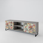ORGANIC FOLKLORE 2-Door TV Stand in Grey Finish