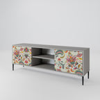 ORGANIC FOLKLORE 2-Door TV Stand in Grey Finish