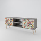 ORGANIC FOLKLORE 2-Door TV Stand in Grey Finish