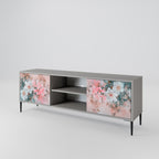 CHERRY BLOSSOM Mueble de TV de 2 Puertas en Acabado Gris
