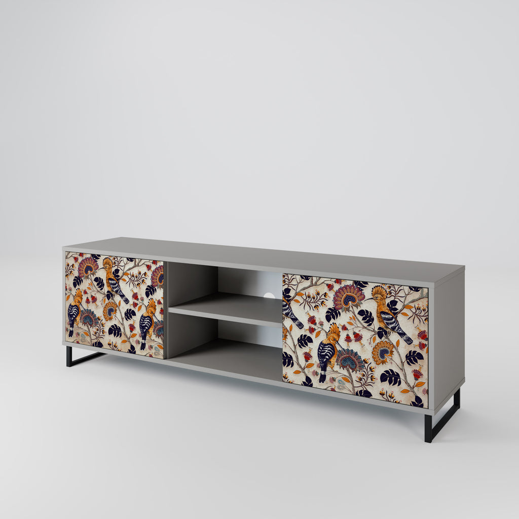 EMINENT HOOPOE 2-Door TV Stand in Grey Finish