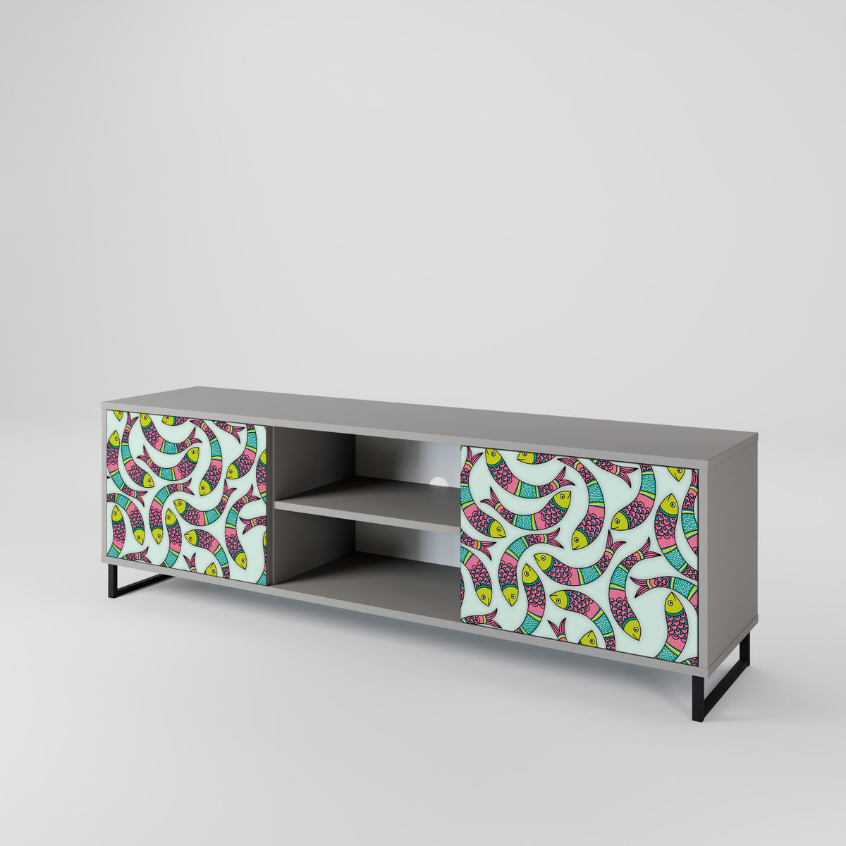 INDIAN FISH Mueble de TV de 2 Puertas