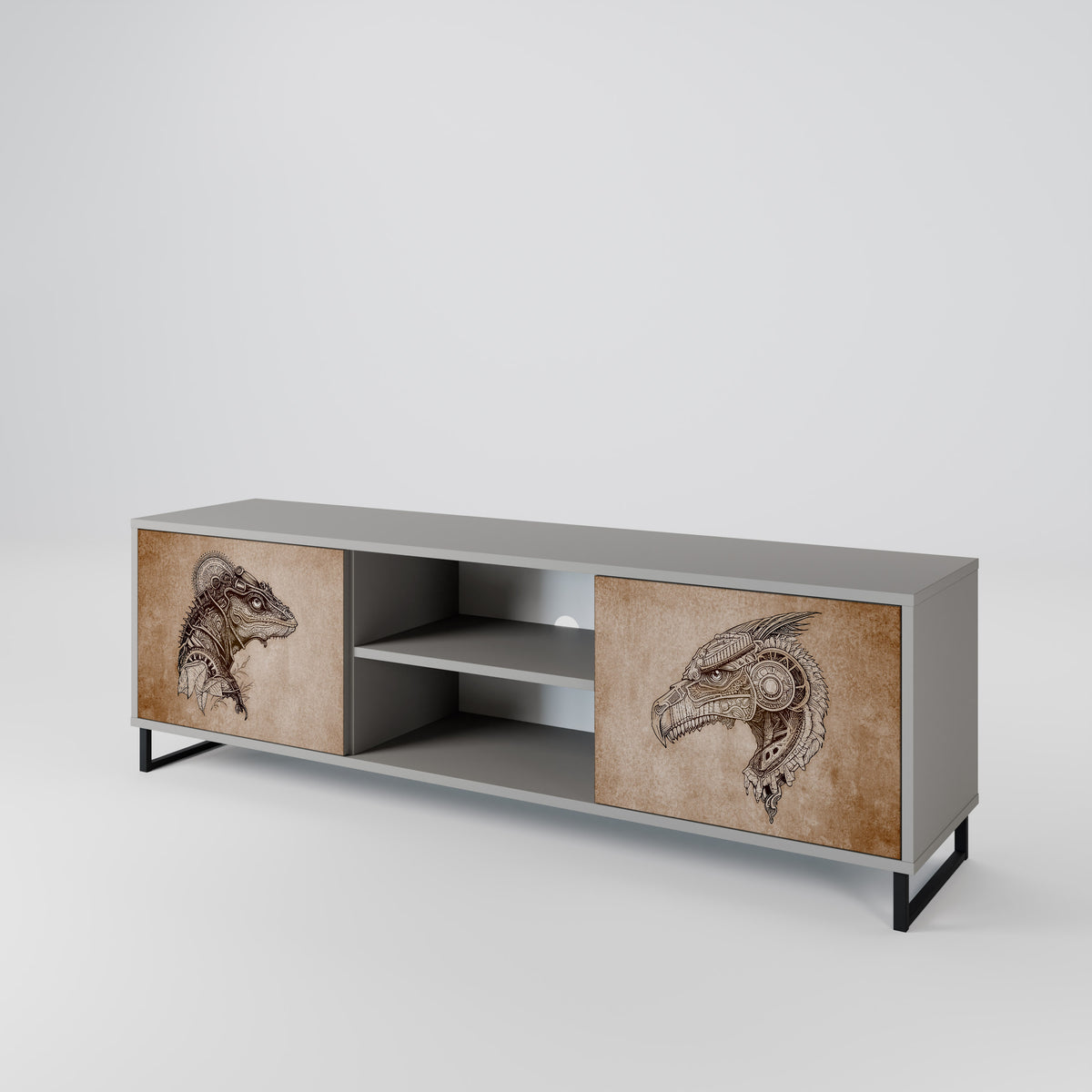 STEAMPUNK CLAN Mueble de TV de 2 Puertas