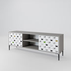 CATS COMPILATION 2-Door TV Stand in Grey Finish