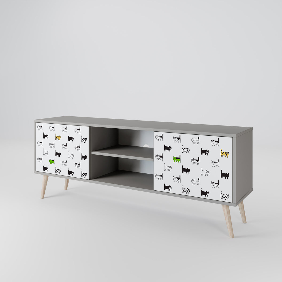 CATS COMPILATION Mueble de TV de 2 Puertas